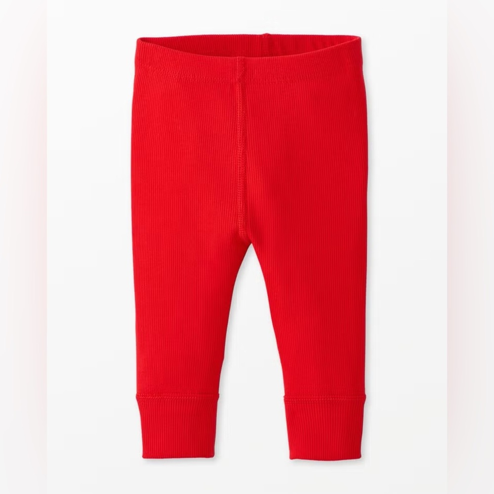 Hanna Andersson Red Baby Ribbed Leggings size 3-6M